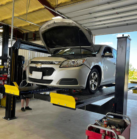 Car getting maintenance